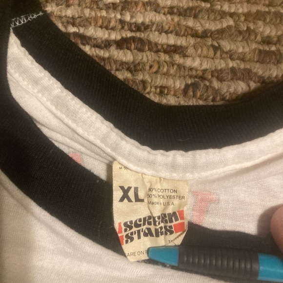 True Vintage Neil Diamond Concert Screen Stars Ringer Tee - Picture 2 of 5